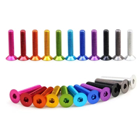 Vis à tête fraisée métrique fine M3 en aluminium 7075, finition anodisée, classe 10.9 12.9, services d'usinage CNC, haute précision
