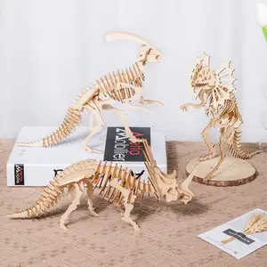 Wholesale Wooden Animal Toys For Kids 3D Wooden Jigsaw Dinosaur Baby Toddler Educational Wooden Puzzles For Kids