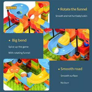 DIY大理石赛跑积木套装儿童教育ABS塑料模型玩具与迷宫球组装轨道 - Product Image 3