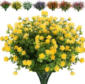 Fleurs d'eucalyptus artificielles LUYI, résistantes aux UV, arbustes en plastique, verdure artificielle, plantes et fleurs artificielles pour la décoration extérieure - Product Image 4