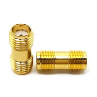 Adaptador RF SMA Hembra a SMA Hembra, Conector Coaxial RF, Latón Chapado en Oro, 50 Ohmios, Acoplador Recto para Antena WiFi FPV