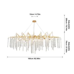 Usine En Gros Maison Décoration Intérieure Lampe Luxueux Cristal Gland Pendentif <span class=keywords><strong>Branches</strong></span> D'or K9 <span class=keywords><strong>Lustre</strong></span> En Cristal - Product Image 4