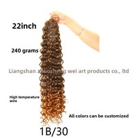 Perruque en soie haute température, style européen-américain, pour tresses au crochet africaines, à double trame machine, effet vague d'eau, biologique, disponible immédiatement