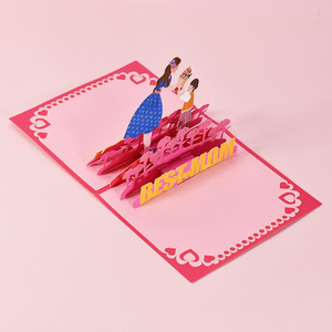 Cartes <span class=keywords><strong>de</strong></span> vœux pour la fête des mères, <span class=keywords><strong>carte</strong></span> pop-up en papier plié <span class=keywords><strong>à</strong></span> la main en 3D avec impression offset et vernissage mat pour la meilleure maman - Product Image 5