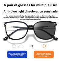 Nouvelles Lunettes Anti-Lumière Bleue Photochromiques à Monture Large Ultra-Légères pour Femmes avec Strass Brillants – Polyvalentes et Tendance