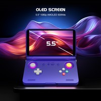 Retroid Pocket Flip2 Nouveau système de console portable avec écran tactile OLED de 5,5 pouces 1920x1080, connexion Wi-Fi, design pliable, jeux