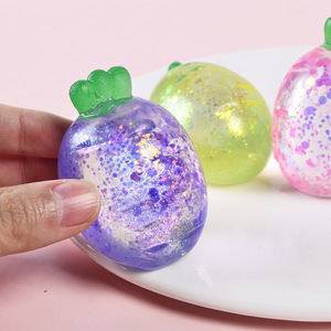 High Quality TPR Glitter Maltose Glitter Carrot Shape Hand Exercise Squeeze Stress Relieve <b>Squishy</b> Toys for Kids and Adults - Product Image 4
