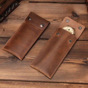 Bolsa de Cuero Crazy Horse para Relojes con Logotipo, Bolsa de Almacenamiento de Relojes con Botón a Presión de Alta Calidad, Bolsa de Embalaje para Joyería con Logotipo - Product Image 2