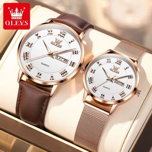 Reloj de Pulsera para Parejas 2920 Fashion China Lovers, Correa de Cuero Genuino, Resistente al Agua, con Calendario, Bajo MOQ, de Fábrica - Product Image 2