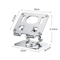 Nouveau support de téléphone de bureau en métal pliable et réglable avec base pivotante à 360° en aluminium pour tablette et téléphone portable