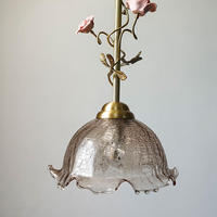 Lustre de chevet PM de style campagnard français vintage, créatif, en verre, motif fleur de rose, pour une ambiance élégante dans le bureau, l'entrée ou la salle de séjour.