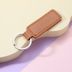 Fabrieksgroothandel op maat gemaakte leren sleutelhanger sleutelhouder hanger retro promotie cadeau blanco luxe PU lederen sleutelhanger - Product Image 4