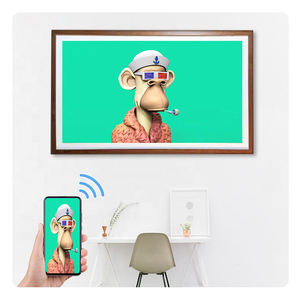 Horloge photo musicale avec cadre artistique 27 pouces, résolution 1080p, affichage HD, WiFi, audio, MP3, AVI, montage mural pour la maison - Product Image 1