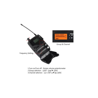 Surveillance de scène sans fil, transmission double canal à retour d'oreille, retour d'enregistrement de bande, glisser six UHF