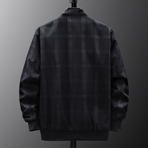 Plus size middle-aged spring and autumn men's baseball collar <b>light</b> business jacket casual street coat Joker comfortable fashion - Product Image 5