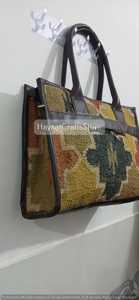 Sac fourre-tout en coton indien matelassé de couleur unie - Grand sac pour ordinateur portable pour le shopping, tendance et écologique - Product Image 5