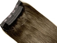 Extensions de cheveux Halo faciles à installer, lisses et ondulées, avec fil invisible réglable, clips de sécurité, construction sans couture