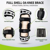 Attelle de genou articulée double réglable pour hommes et femmes, support de genou personnalisable pour ACL PCL Ligament pour utilisateurs de marchettes et de déambulateurs