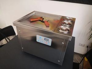 NSF chứng nhận Bảng hàng đầu thương mại chiên Máy làm kem phẳng Pan Fry Icecream machinethailand Ice Cream Roll Machine - Product Image 3