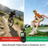 Caméra d'action 2K avec double stabilisation OIS+EIS, 360° °   Caméra de sport à objectif rotatif, caméra de casque étanche pour le vélo et les sports