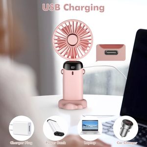 2025 Summer Hot Seller Portable 1200mAh Gift Handheld Mini Fan Air Cooler Rechargeable 5-Speed with Phone Holder for <b>Car</b> Use - Product Image 4