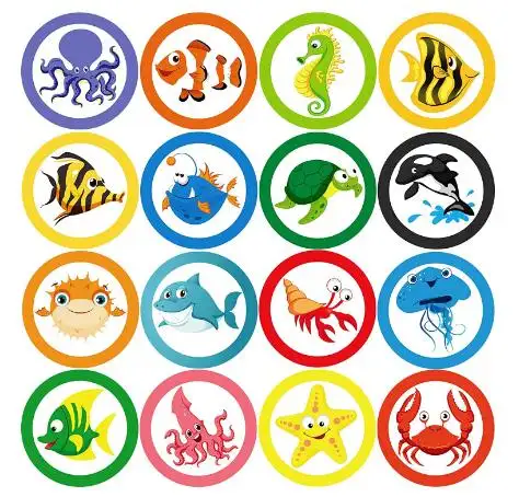 Ocean Animal Color Changing Vinyl Sticker Potty Training Heat Sensitive Color Changing Sticker