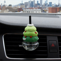 Nouveau diffuseur d'arômes de Noël sans flamme, clip de ventilation pour voiture, flacon de parfum vide en verre pour voiture