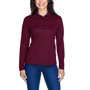 Vente en gros de chemises pour femmes à manches longues avec logo personnalisé, couleur unie blanche, tricot décontracté 100% coton, manches longues, séchage rapide - Product Image 6