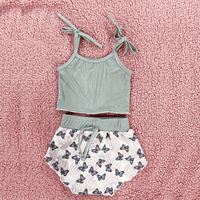 Vente chaude bébé débardeur taille haute Bummies deux pièces filles tenues lait soie tissu fille tenues d'été enfants Shorts ensemble