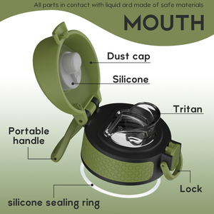 Wholesale 550ml Double Wall Stainless Steel Portable Hoop Eco-friendly Vacuum Thermo Powder Coated Solid Color Camping <b>Drinkware</b> - Product Image 4