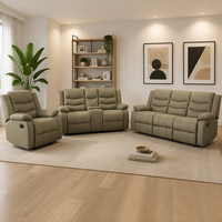 Canapé sectionnel inclinable de luxe en cuir PU pliable 321 pour villa, appartement, home cinéma