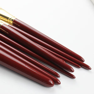 Juego de brochas de maquillaje con mango de madera de zorro plateado, marca privada de lujo profesional - Product Image 5