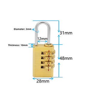 Candado de combinación de cobre puro sólido, candado antirrobo pequeño impermeable para exteriores para equipaje de dormitorio, pulido y duradero - Product Image 5