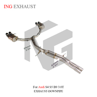 Audi S4 S5 B9 3.0T için ING Paslanmaz Çelik Egzoz, Yüksek Kaliteli Valvetronic Egzoz Oto Performans Parçaları ile Valfli Susturucu