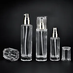 40ml 100mL 120ml 20g 50g Rosa lujo cosméticos cuidado de la piel conjunto de envases botellas de tóner cuidado de la piel crema loción de vidrio botella de bomba y