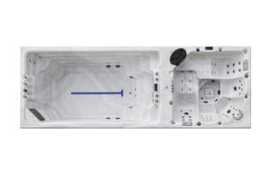 Piscina con bomba de calor con filtro limpiador de bañera de hidromasaje integrado - Product Image 2