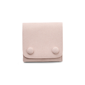 FANXI China Custom pink Durable Microfiber Jewelry Gift Bag with Button Ring Earrings Bangle Storage Package Jewelry <b>Pouch</b> - Product Image 4