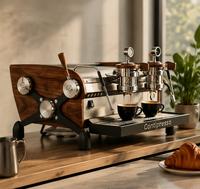 Machine à expresso professionnelle commerciale 2 groupes avec chaudière double saturée, contrôle de température PID et pompe rotative