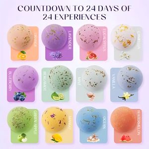 Caja de Regalo con 24 Bombas de Baño Efervescentes con Sal Marina y Fragancia Natural para la <span class=keywords><strong>Cuenta</strong></span> Regresiva Navideña - Product Image 2