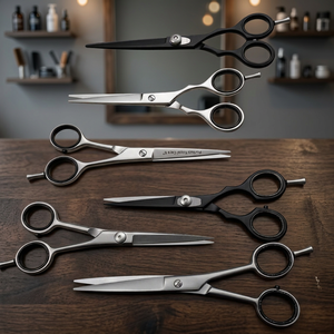 Ciseaux de coiffeur droits en acier inoxydable économiques et abordables avec manche long pour la coupe en salon, tailles 5-8 pouces - Product Image 2