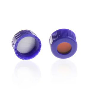 Blue 9-425 Open Top Ribbed Screw Cap Septa for 9mm ND HPLC Vials - Product Image 5