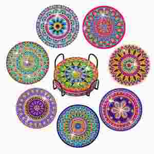 Ensemble de 8 kits de sous-verres de peinture diamant avec support pour débutants - Product Image 1