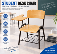 Meubles de classe, ensembles scolaires, design moderne, bureau et chaise pour un seul élève, pour enfants