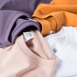 T-Shirt Personnalisé Unisexe Décontracté Broderie Vierge Logo T-Shirts Haute Qualité 60% Coton 40% Polyester T Shirt Uni