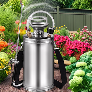 Tuyau d'arrosage de jardin en acier inoxydable multi-têtes réglable - Pulvérisateur 50L avec contrôle du débit, portée de pulvérisation de 4-5m, zone d'irrigation plus étendue - Product Image 2