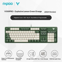 Teclado Mecánico para Juegos Rapoo V500 con Cable, 87/104 Teclas, Interruptores Negros, Azules, Marrones y Rojos, 60 Millones de Clics, para PC y Portátil