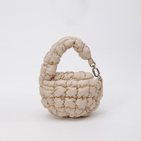 Mini sac à main multicolore tendance coréen élégant nuage plis rouge à lèvres sac à main mignon porte-monnaie matelassé gonflé
