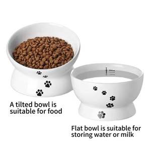 Comedero Doble para Perros y Gatos, Tazones Elevados de Cerámica para Comida Fresca, Gran Venta - Product Image 5