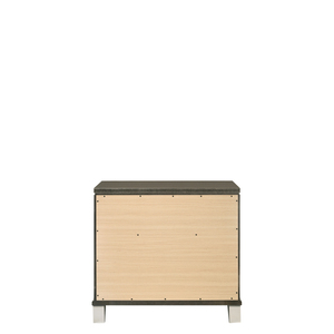 Comodino Skylar con finitura champagne scuro, due cassetti e gambe in cristallo - Product Image 5