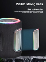 Haut-parleur portable 15W BT 5.3 avec batterie 2400mAh, étanche IPX6, lumière RGB, pour fêtes en extérieur, prise en charge de la carte mémoire, compatible ordinateur